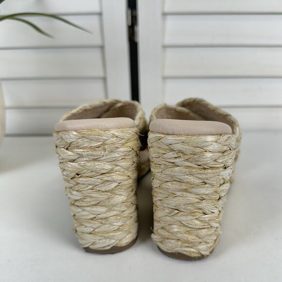 Beach by Matisse Tan Bondi‎ Wedge Heel Woven Raffia Sandal Slip On Shoe Size 8 M - Picture 5 of 9